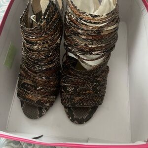 Vince Camuto Brown Tan Heeled Booties